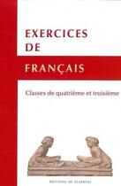Couverture du livre « Exercices De Francais - Classe De Quatrieme Et Troisieme » de  aux éditions Traditions Monastiques