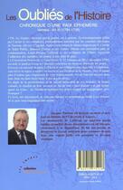 Couverture du livre « Les Oublies De L'Histoire ; Precurseurs D'Une Paix Ephemere ; Vendee An Iii » de Jacques Puiroux aux éditions Les Deux Encres