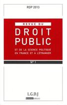 Couverture du livre « Revue du droit public n 1 2013 » de  aux éditions Lgdj