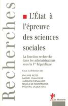 Couverture du livre « L'etat a l'epreuve des sciences sociales » de Bezes/Chauviere aux éditions La Decouverte