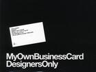 Couverture du livre « My own business card ; designers only t.1 » de Praquin Marc aux éditions Marc Praquin