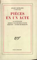 Couverture du livre « Pieces en un acte » de Jules Romains aux éditions Gallimard