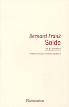 Couverture du livre « Solde » de Bernard Frank aux éditions Flammarion