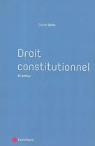 Couverture du livre « Droit constitutionnel (6e édition) » de Olivier Gohin aux éditions Lexisnexis