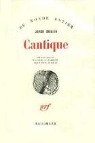 Couverture du livre « Cantique » de Jorge Guillen aux éditions Gallimard