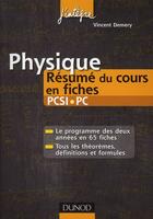 Couverture du livre « Physique ; PCSI/PS ; résumé du cours en fiches (2e édition) » de Vincent Demery aux éditions Dunod