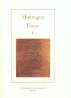 Couverture du livre « Essais t.1 » de Michel De Montaigne aux éditions Actes Sud