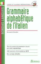 Couverture du livre « Grammaire alpha italien » de Bernard Chevalier aux éditions Bordas