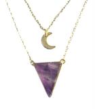 Couverture du livre « Collier amethyste triangle et lune chaine doree » de  aux éditions Dg-exodif