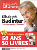 Couverture du livre « Le magazine litteraire n 574 elisabeth badinter decembre 2016 » de  aux éditions Le Magazine Litteraire