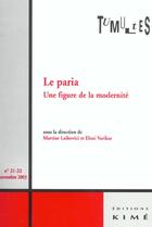 Couverture du livre « Tumultes n 21 le paria - une figure de la modernite » de  aux éditions Kime