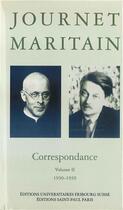 Couverture du livre « La Correspondance du cardinal Journet et de Jacques Maritain, 1930-1939, volume 2 » de  aux éditions Saint Paul Editions