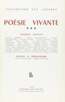 Couverture du livre « Poésie vivante t.3 » de  aux éditions Rocher