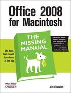Couverture du livre « Office 2008 for Macintosh , the missing manual » de Jim Elferdink aux éditions O'reilly Media