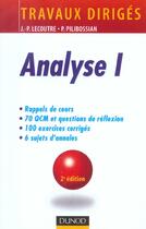 Couverture du livre « Analyse 1 (2e édition) » de Jean-Pierre Lecoutre et Pilibossian aux éditions Dunod