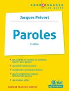Couverture du livre « Paroles, de Jacques Prévert » de Corinne Francois-Deneve aux éditions Breal