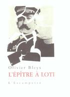 Couverture du livre « L' epitre a loti » de Olivier Bleys aux éditions Escampette