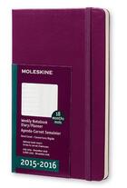 Couverture du livre « Agenda 18m semainier carnet 2015-2016 gf mauve couverture rigide » de  aux éditions Moleskine