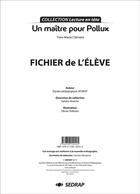 Couverture du livre « Lecture En Tete ; Un Maître Pour Pollux ; Fichier De L'Elève » de Yves-Marie Clement aux éditions Sedrap