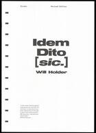 Couverture du livre « Idem dito [sic.] » de Holder aux éditions Spector Books