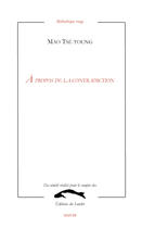 Couverture du livre « À propos de la contradiction » de Tse Toung Mao aux éditions Editions Du Sandre