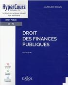 Couverture du livre « Droit des finances publiques » de Aurelien Baudu aux éditions Dalloz