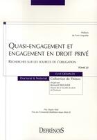 Couverture du livre « Quasi-engagement et engagement en droit privé » de Cyril Grimaldi aux éditions Defrenois
