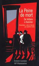 Couverture du livre « Peine de mort (la) - de voltaire a badinter » de  aux éditions Flammarion