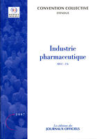 Couverture du livre « Industrie pharmaceutique ; idcc 176 » de  aux éditions Direction Des Journaux Officiels