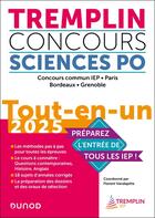 Couverture du livre « Tremplin Concours Sciences Po Tout-en-un 2025 : Concours commun IEP, Paris, Bordeaux, Grenoble » de Pierre-Emmanuel Guigo et Judith Leverbe et Alexia Roussel et Florent Vandepitte aux éditions Dunod