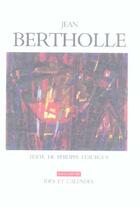 Couverture du livre « Jean bertholle » de Philippe Leburgue aux éditions Ides Et Calendes