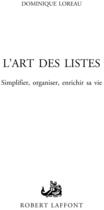 Couverture du livre « L'art des listes » de Dominique Loreau aux éditions Robert Laffont