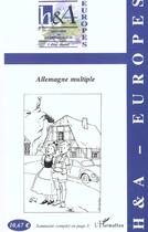 Couverture du livre « Allemagne multiple - cahier annuel 2002 - vol2002 » de  aux éditions Editions L'harmattan