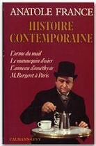 Couverture du livre « Histoire contemporaine » de Anatole France aux éditions Calmann-levy