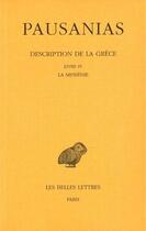 Couverture du livre « Description de la Grèce Tome 4 : livre IV, la messenie » de Pausanias aux éditions Belles Lettres
