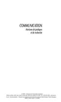 Couverture du livre « Communication ; horizons de pratiques et de recherche » de Pierre Mongeau et Johanne Saint-Charles aux éditions Presses De L'universite Du Quebec