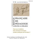 Couverture du livre « Revue française de pédagogie, n° 192/2015 : Face aux mutations des marchés de l'emploi, quelles politiques de formation ? » de I Siegfried Hanhart aux éditions Ens Lyon