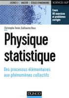 Couverture du livre « Physique statistique ; cours et exercices corrigés » de Christophe Texier et Guillaume Roux aux éditions Dunod