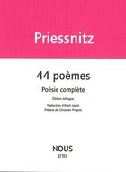 Couverture du livre « 44 poèmes » de Reinhard Priessnitz aux éditions Nous