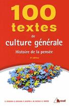Couverture du livre « 100 textes de culture générale » de Dominique Bourdin aux éditions Breal