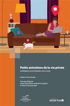 Couverture du livre « Petits entretiens de la vie privee. experience quotidienne sur le web » de Grandjean et Lobet-Mar aux éditions Pu De Namur