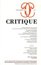 Couverture du livre « Revue critique n.775 » de Revue Critique aux éditions Minuit