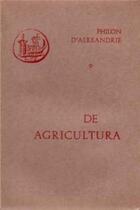 Couverture du livre « De agricultura » de Philon D'Alexandrie aux éditions Cerf