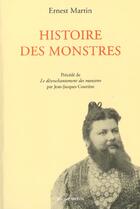 Couverture du livre « Histoire des monstres » de Martin (Dr) Ernest aux éditions Millon