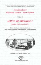 Couverture du livre « Correspondance alexandre vialatte - henri pourrat, 1916-1959. tome ii : lettres de rhenanie i, fevr » de Vialatte-Pourrat aux éditions Pu De Clermont Ferrand