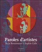 Couverture du livre « Paroles d'artistes » de J Blanc aux éditions Citadelles & Mazenod
