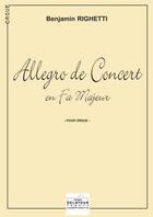 Couverture du livre « Allegro de concert en fa majeur pour orgue » de Righetti Benjamin aux éditions Delatour