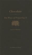 Couverture du livre « Chocolate » de Laurence Alemanno aux éditions Epure