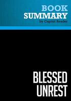 Couverture du livre « Summary : blessed unrest (review and analysis of Paul Hawken's book) » de Businessnews Publish aux éditions Political Book Summaries