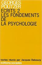 Couverture du livre « Écrits sur les fondements de la psychologie » de  aux éditions Editions Sociales